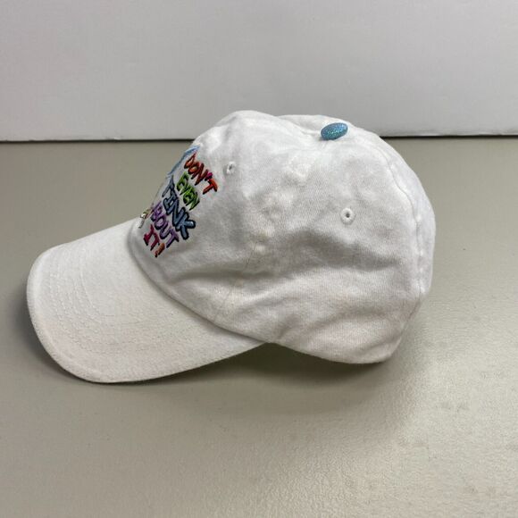 Disney Hat Cap Strap Back Tinkerbell Peter Pan Girls Kids Youth White Glitter - Picture 4 of 12